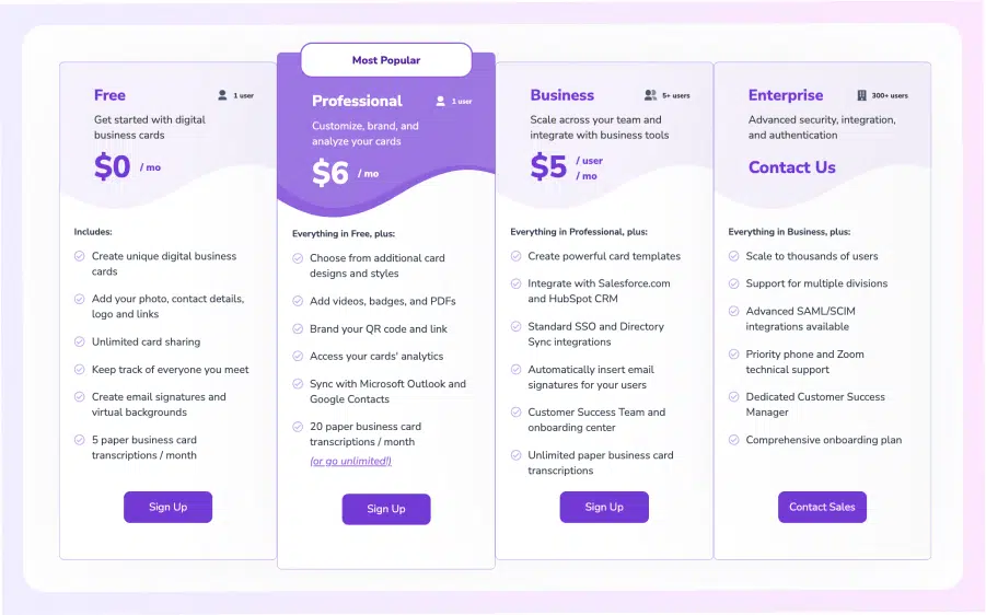 Planos de preços HiHello