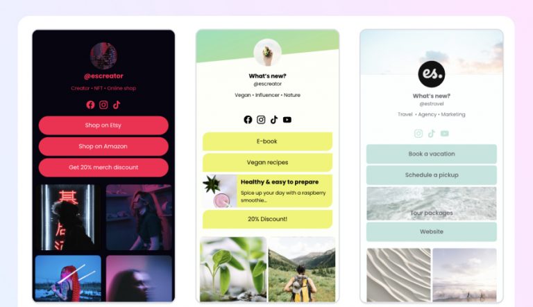 Create website with free template